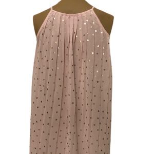 Epic Threads Pink w/ gold hearts halter tank top